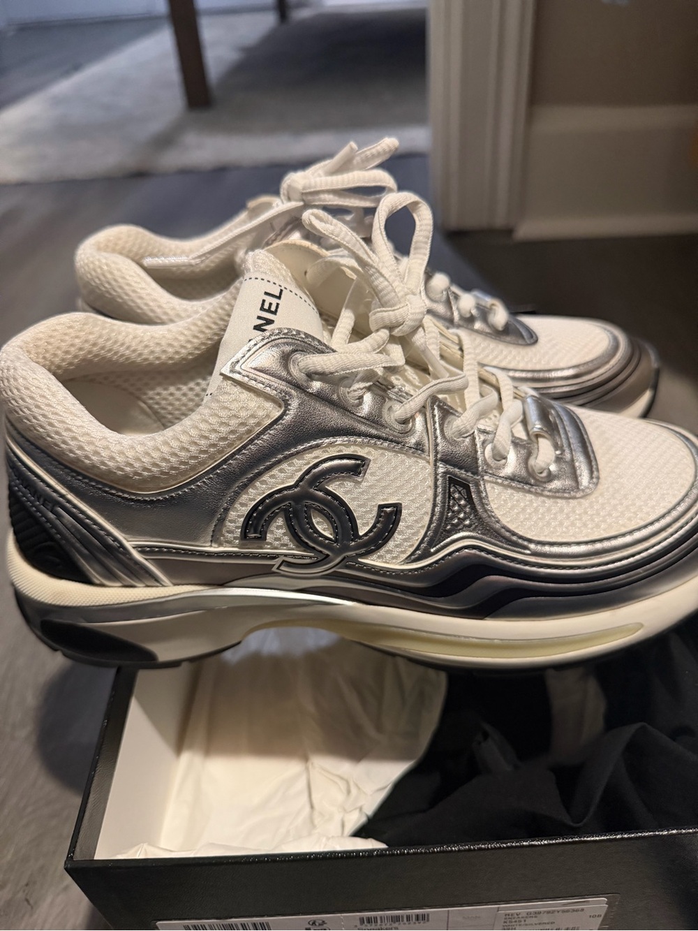 Chanel trainers White & Silver